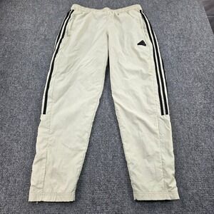 Adidas Track Pants Men L Beige Full Length Regular Fit Tapered Leg Zippers‎